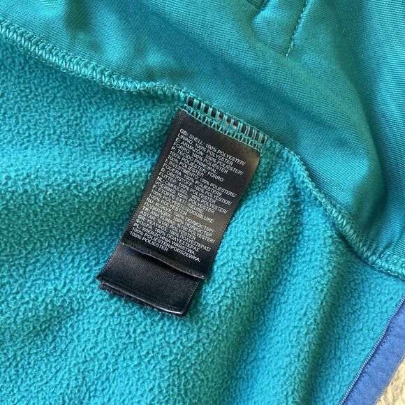 The North Face Men’s Glacier Alpine Fleece Zip Jacket Color Block Teal Blue XL - Picture 7 of 9